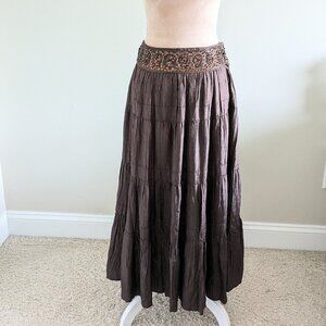 NEW BCBG Light Weight Embroidered Maxi Skirt
